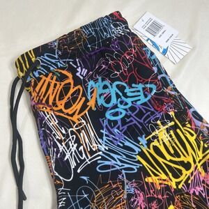 NWT Fresh Prints of Bel-Air Men's Graffiti Multicolor Drawstring Shorts Sm $58.